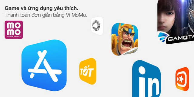 Vi Dien tu MoMo gio day co the duoc dung lam phuong thuc thanh toan cho App Store va cac dich vu App