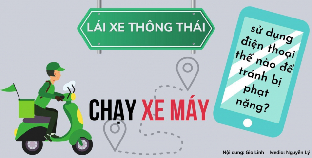Di xe may su dung dien thoai the nao de tranh bi phat nang