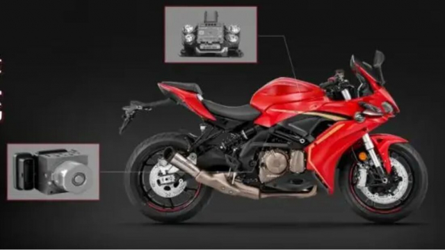 QJ Motor SRK600RR 2023 moi duoc trang bi ABS khi vao cua cua Bosch