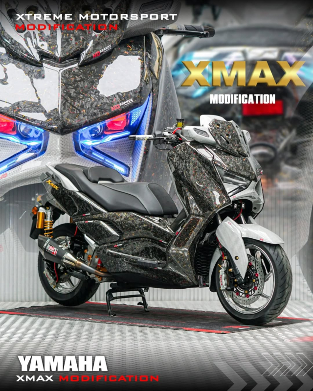 Choang ngop voi XMAX 300 do full carbon nghe la tai nhung la co that
