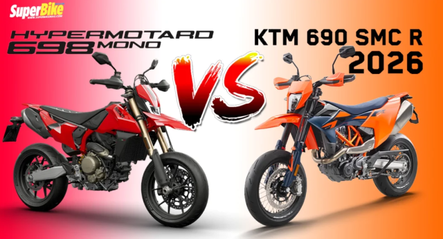 Ducati Hypermotard 698 Mono vs KTM 690 SMC R 2026 Do dam me hay Cam noi loan