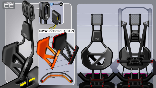 BMW Motorrad Vision CE trinh lang tuong lai xe tay ga dien hay chiec ken an toan giua pho thi - 10