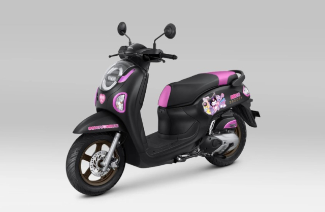Honda Indo trinh lang Scoopy phien ban dac biet Kuromi voi phoi mau cuc ki de thuong - 4