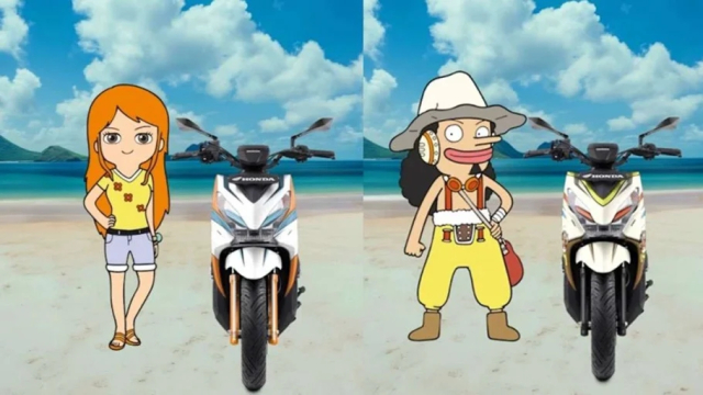 Honda trinh lang bo doi Beat Street phien ban One Piece Nami va Usopp