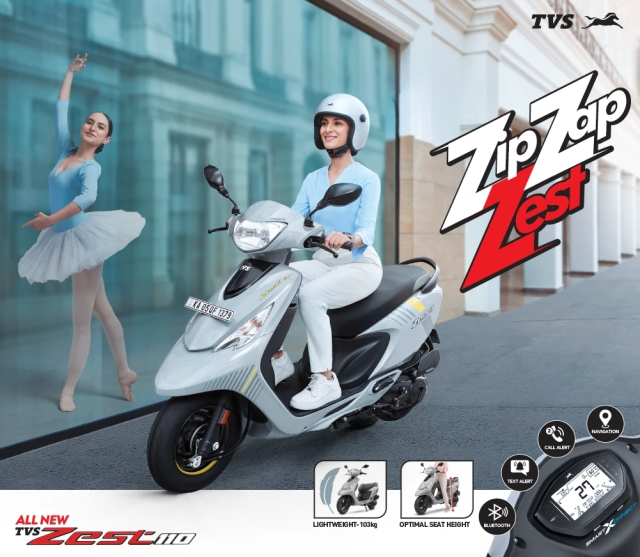 TVS tung ra phien ban moi cua Scooty Zest Mau xe ga co gia re ngang ngua Wave Alpha