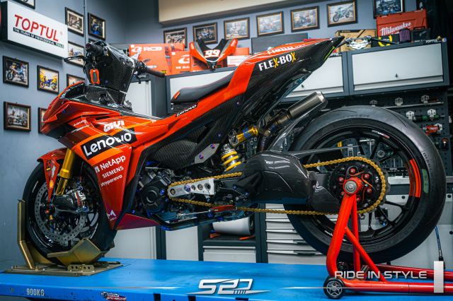 Choang ngop voi Yamaha Y16ZR do Phong cach Ducati Desmosedici Bagnaia Replica cua SPD Racing - 23